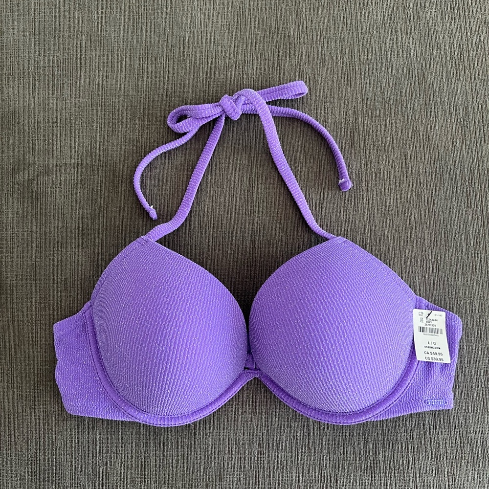 VS PINK Lavender Push Up Swim Top